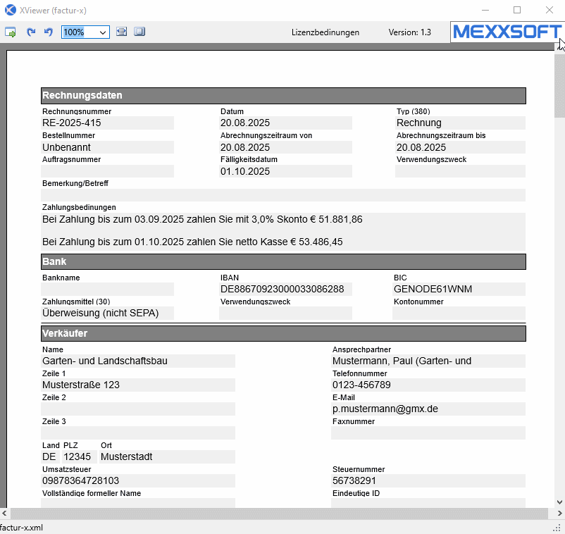 XViewer 1.3 - Der neue E-Rechnungsviewer von mexXsoft